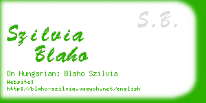 szilvia blaho business card